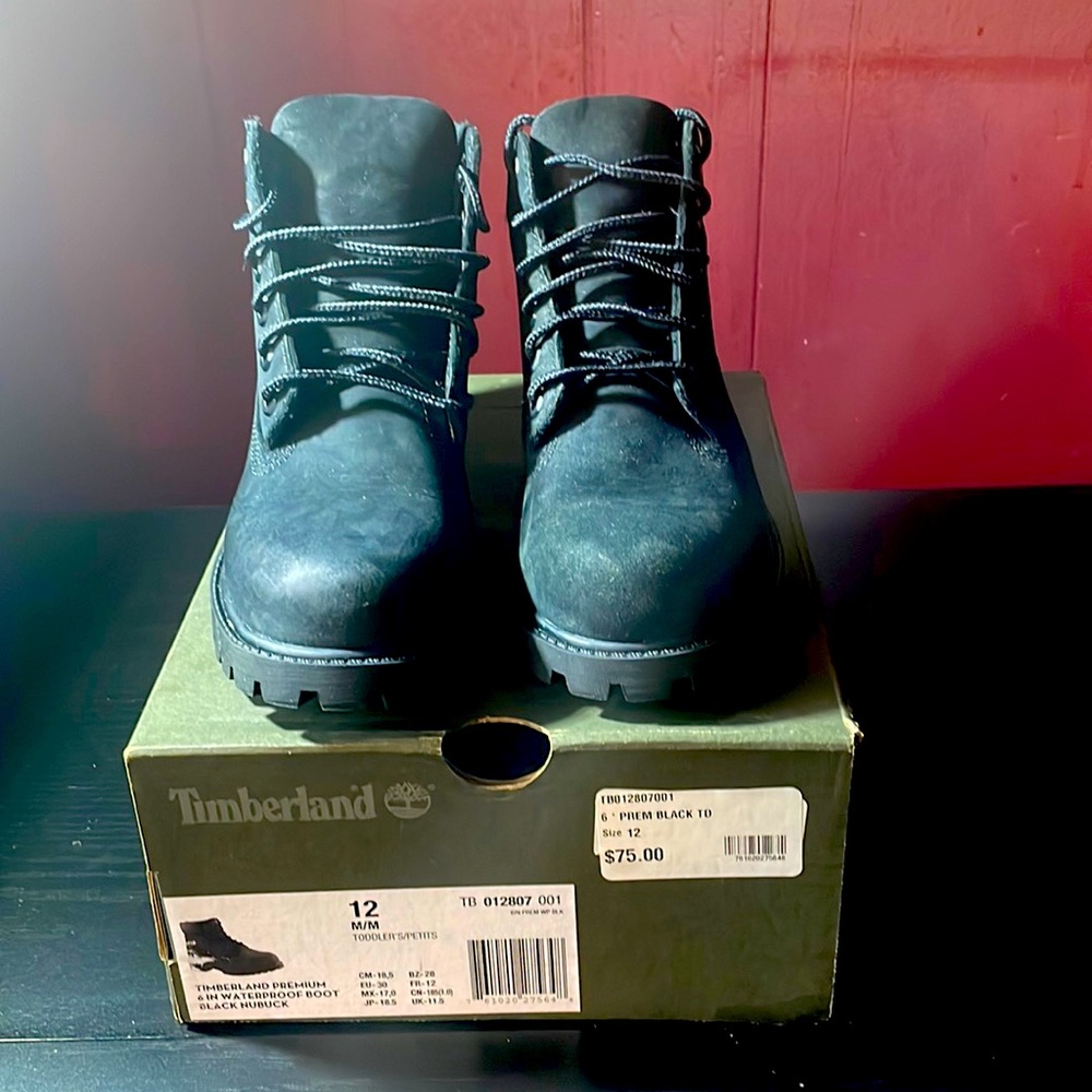 Timberland 12 M/M Toddler Black Boots